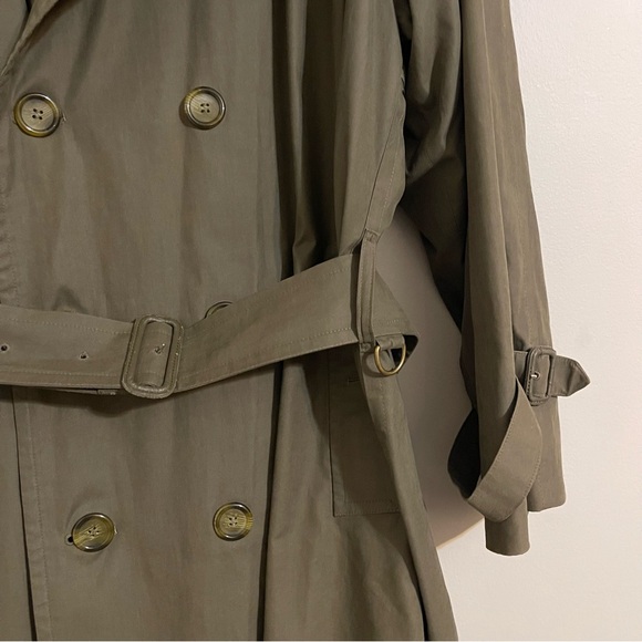 80s vintage Burberry Belted Trench large - Picture 3 of 14
